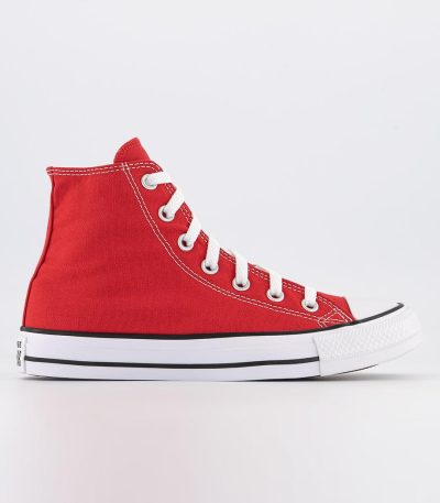 converse all star hi trainers red canvas