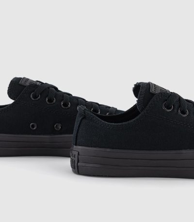 converse all star low trainers black mono canvas