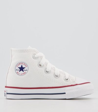 converse all star hi canvas infant trainers optical white