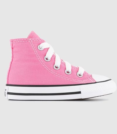 converse all star hi infant canvas trainers pink canvas