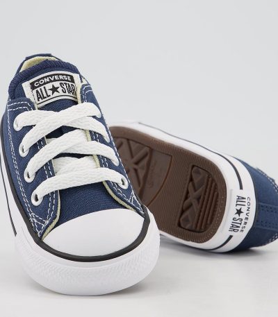 converse all star low infant trainers navy