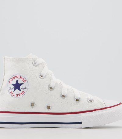 converse all star hi youth trainers optical white