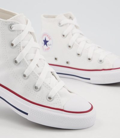 converse all star hi youth trainers optical white
